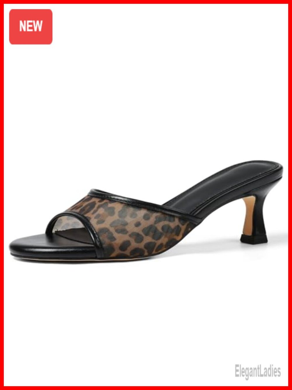 Women's Kitten Heel Sandals Open Toe Slip On Mesh Slingback Heels